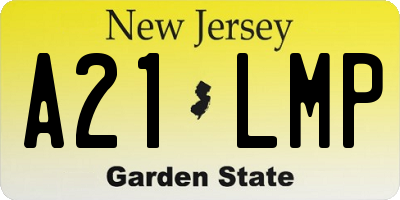 NJ license plate A21LMP