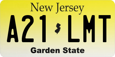 NJ license plate A21LMT