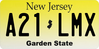 NJ license plate A21LMX