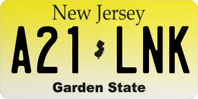 NJ license plate A21LNK