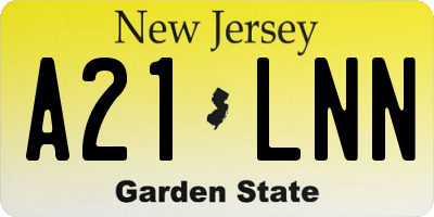NJ license plate A21LNN