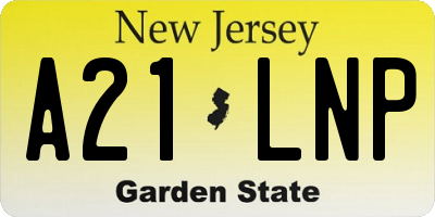NJ license plate A21LNP