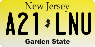 NJ license plate A21LNU
