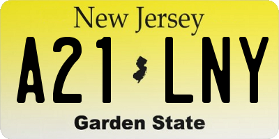 NJ license plate A21LNY