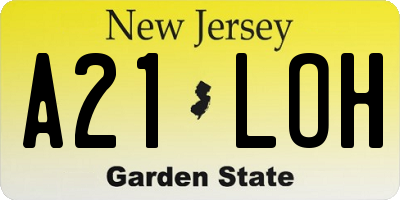 NJ license plate A21LOH