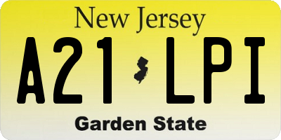 NJ license plate A21LPI