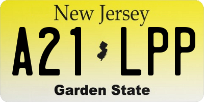NJ license plate A21LPP