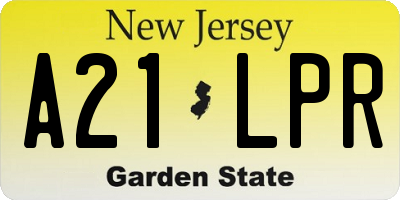 NJ license plate A21LPR