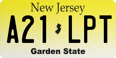 NJ license plate A21LPT