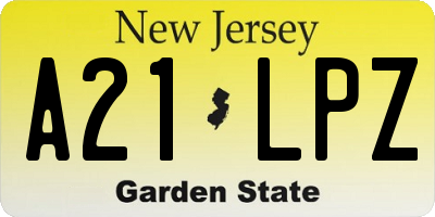 NJ license plate A21LPZ