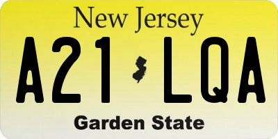 NJ license plate A21LQA