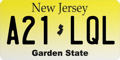 NJ license plate A21LQL
