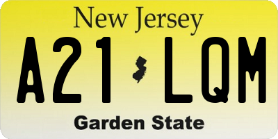NJ license plate A21LQM