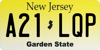 NJ license plate A21LQP