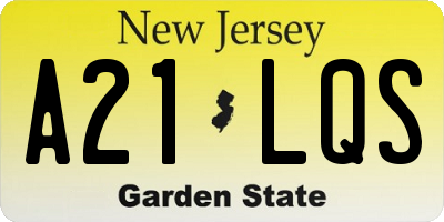 NJ license plate A21LQS