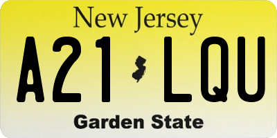 NJ license plate A21LQU