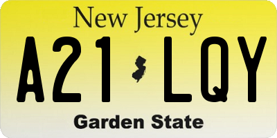 NJ license plate A21LQY