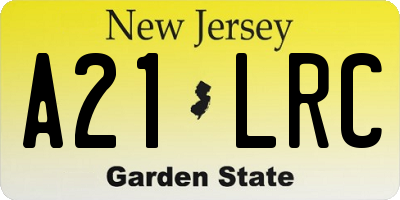 NJ license plate A21LRC