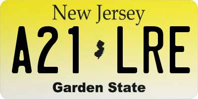 NJ license plate A21LRE