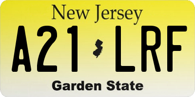 NJ license plate A21LRF