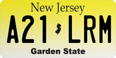 NJ license plate A21LRM