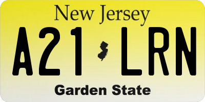 NJ license plate A21LRN