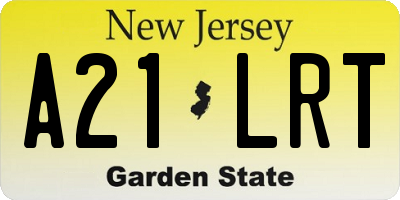 NJ license plate A21LRT
