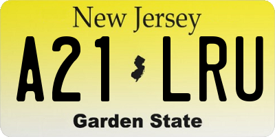 NJ license plate A21LRU