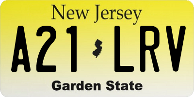 NJ license plate A21LRV