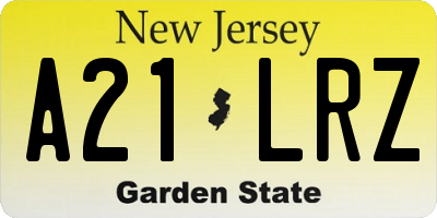 NJ license plate A21LRZ