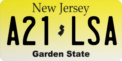 NJ license plate A21LSA