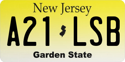 NJ license plate A21LSB
