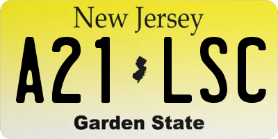NJ license plate A21LSC