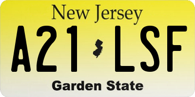 NJ license plate A21LSF