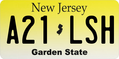 NJ license plate A21LSH