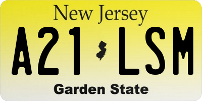 NJ license plate A21LSM