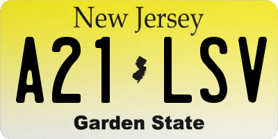 NJ license plate A21LSV