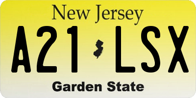 NJ license plate A21LSX