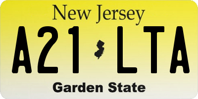 NJ license plate A21LTA