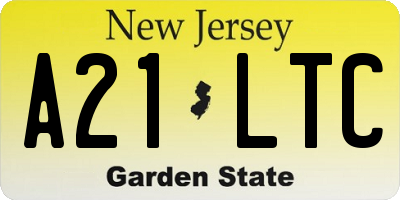 NJ license plate A21LTC