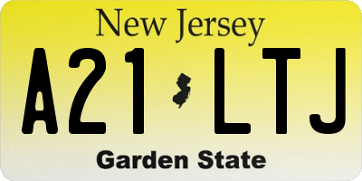 NJ license plate A21LTJ