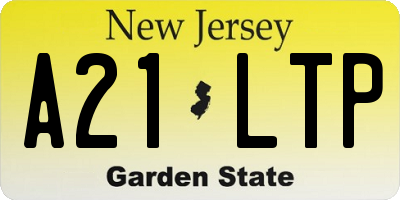 NJ license plate A21LTP
