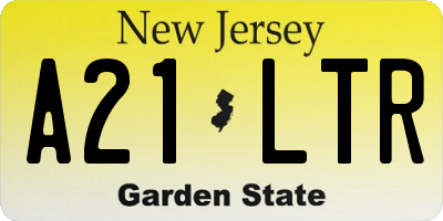 NJ license plate A21LTR