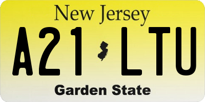 NJ license plate A21LTU