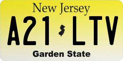 NJ license plate A21LTV