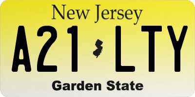 NJ license plate A21LTY