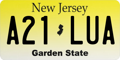 NJ license plate A21LUA