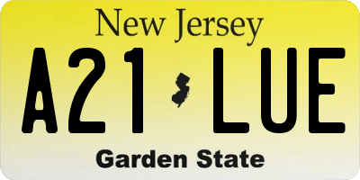 NJ license plate A21LUE