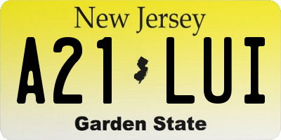 NJ license plate A21LUI