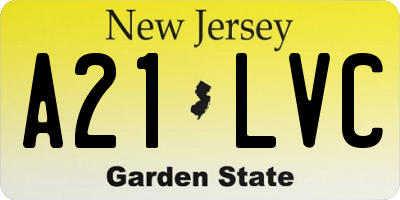 NJ license plate A21LVC